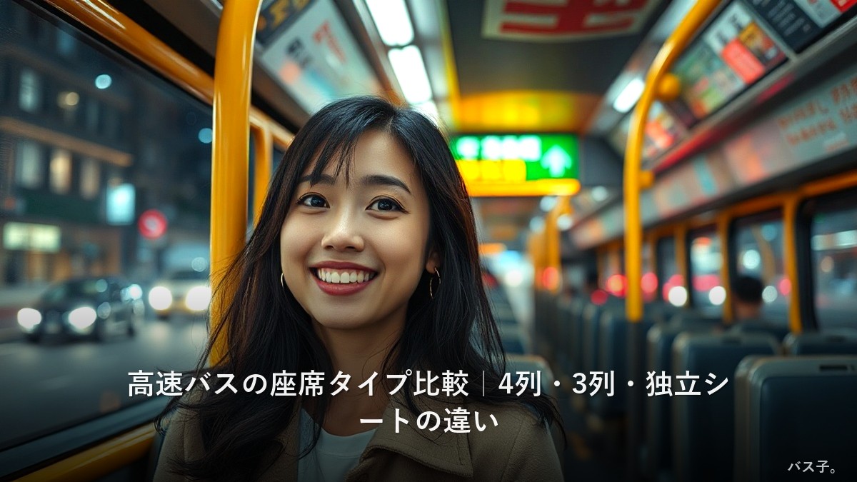 高速バスの座席タイプ比較｜4列・3列・独立シートの違い